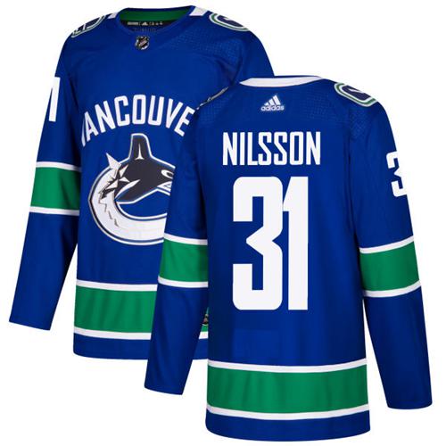 Adidas Men Vancouver Canucks #31 Anders Nilsson Blue Home Authentic Stitched NHL Jersey